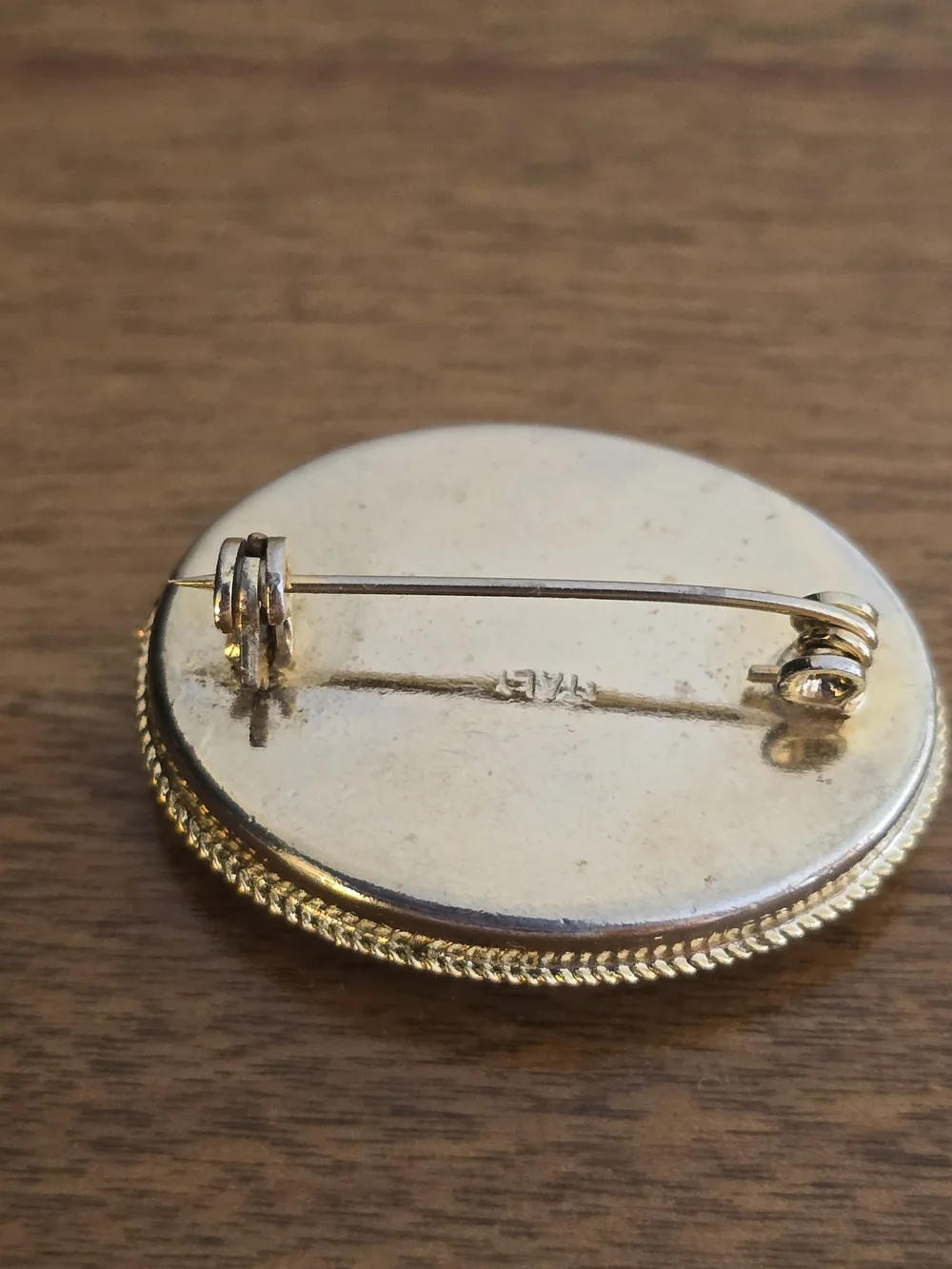 Vintage Made In Italy Blue and Gold Floral Micro Mosaic Brooch